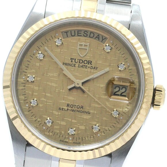 TUDOR Prince Date Day  tone 10P diamond Automatic Men's Watch_863465 - Picture 1 of 6